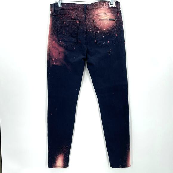 Hudson Women's Nico Super Skinny Midrise Jeans, Sz. 32 Artsy Cosmo Tie Dye Edgy - Picture 2 of 16